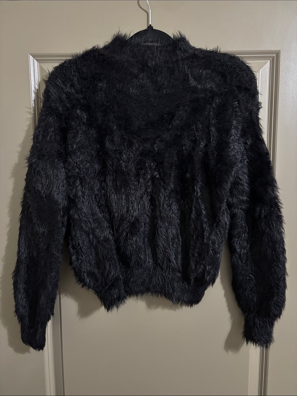 Black Faux Fur Women's Sweater - Cozy Luxe Style